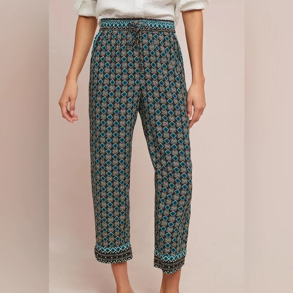 Anthropologie Geometric Print Pull-On Casual Pants Size XS extra small - Picture 1 of 10